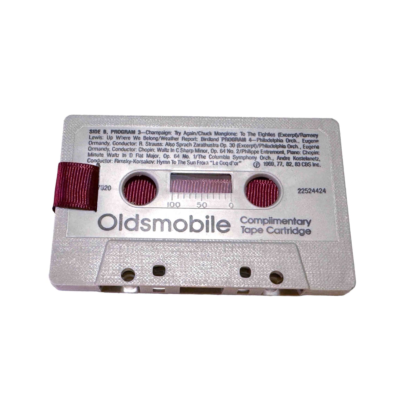 Back of Oldsmobile Complimentary Tape Cartridge cassette wallet