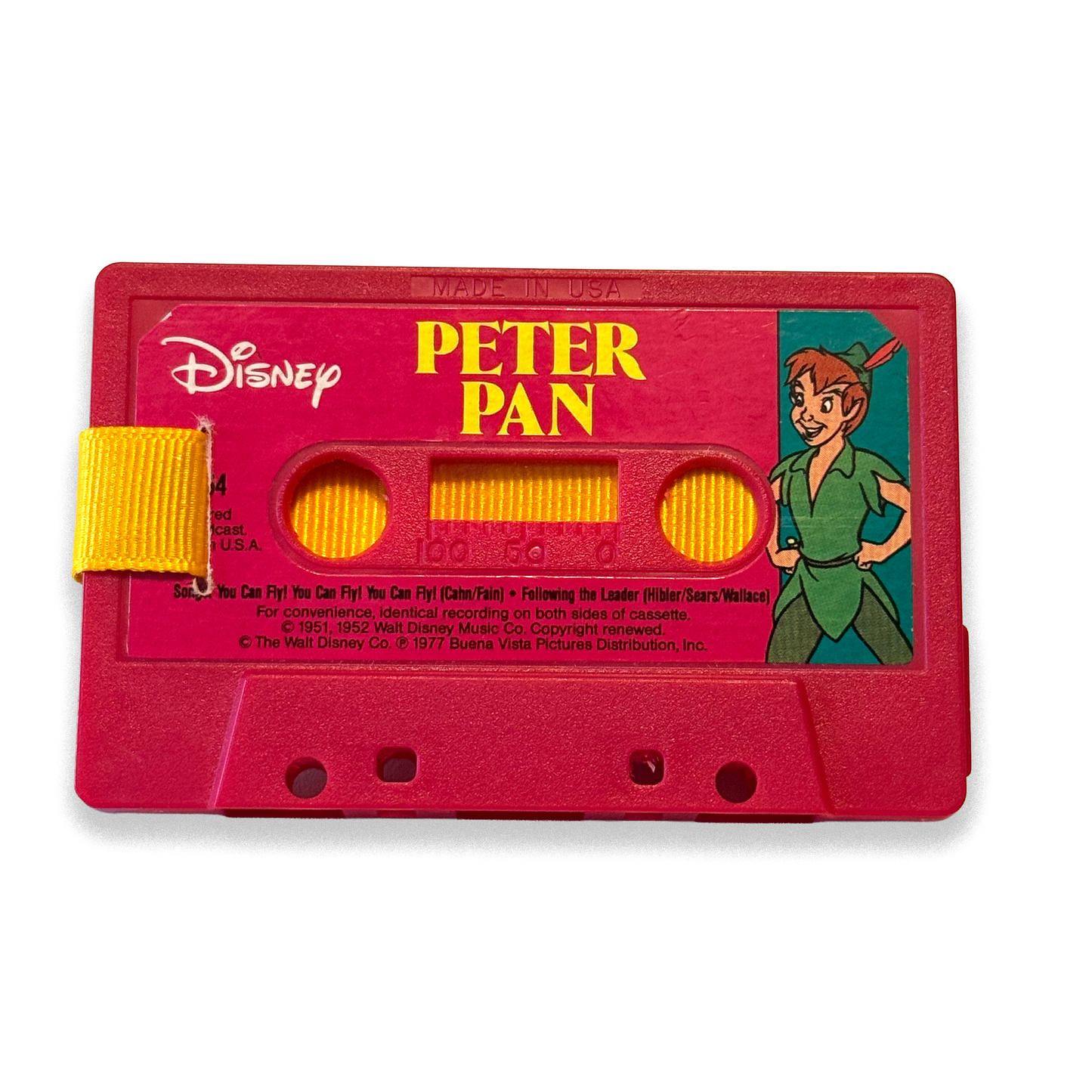 Back of Disney Peter Pan read-along cassette wallet