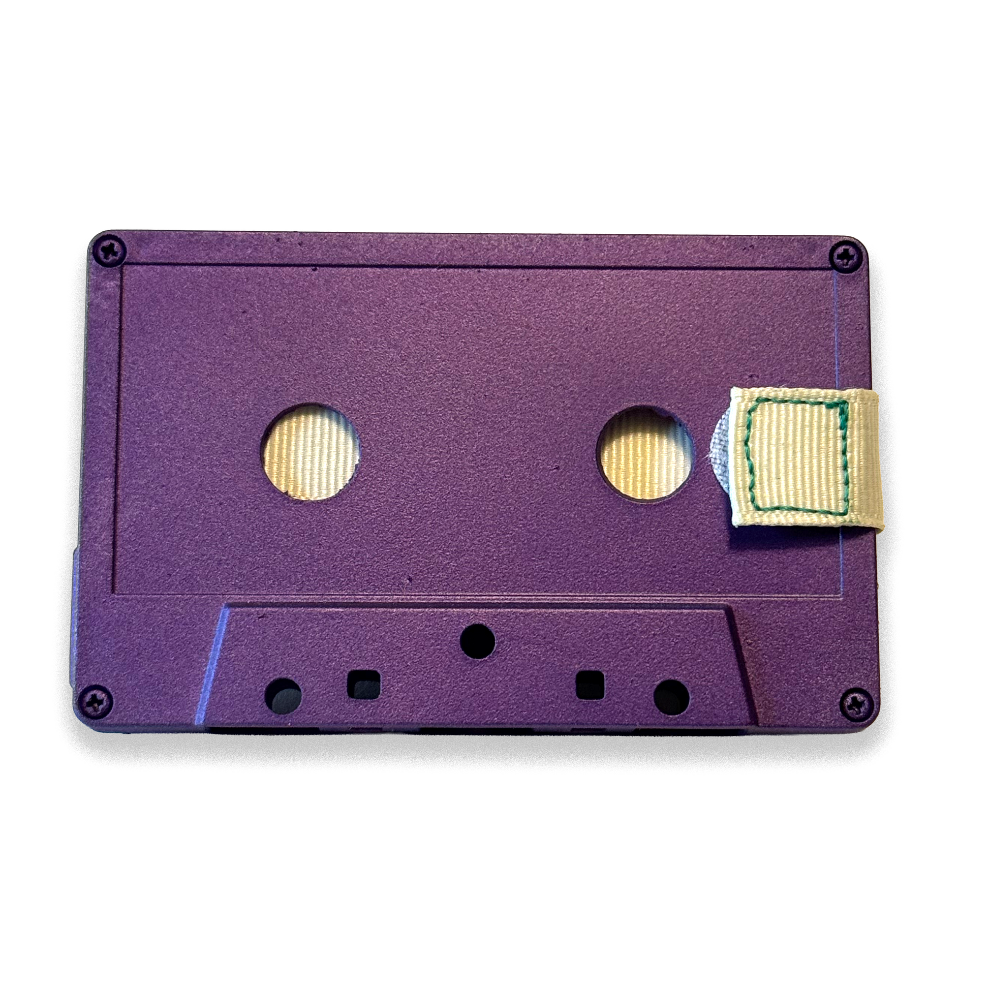 Front of Amethyst purple hand-painted cassette wallet