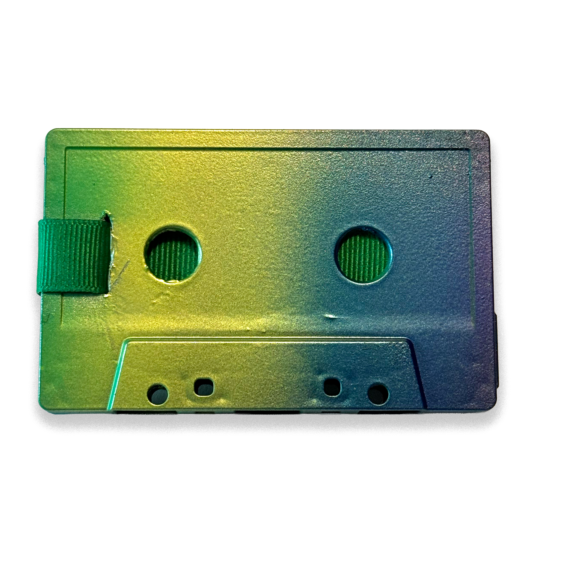 Back of Aurora multicolor hand-painted cassette wallet