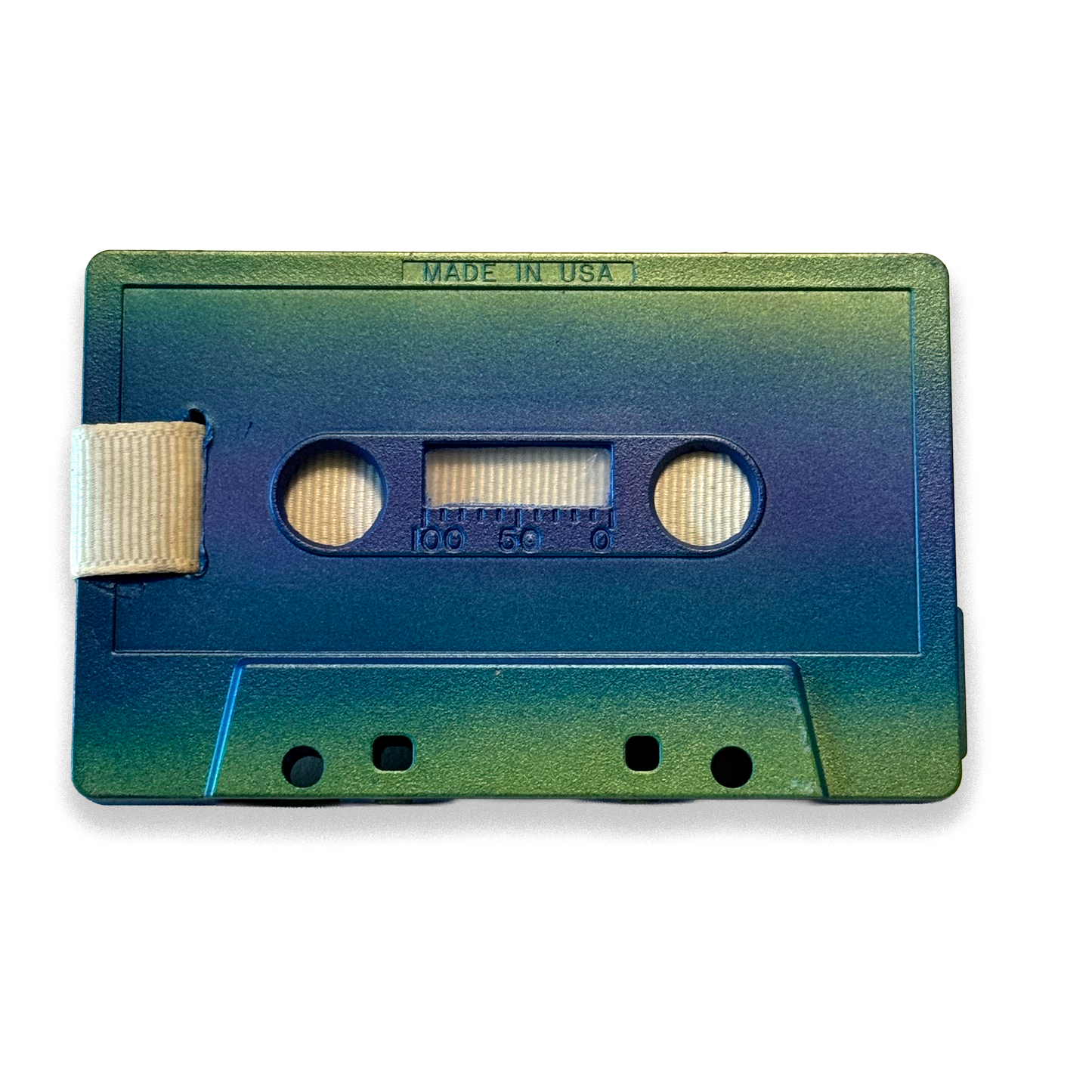 Back of Deep Forest hand-painted cassette wallet