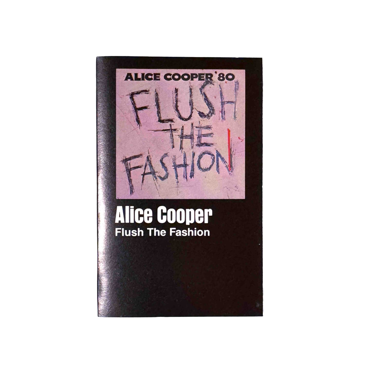 Original J-card for Flush the Fashion by Alice Cooper cassette wallet