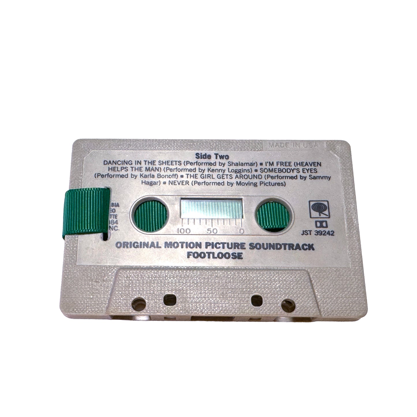 Back of Footloose Original Motion Picture Soundtrack cassette wallet