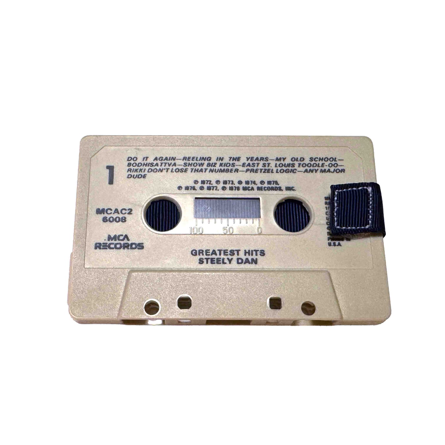 Front of Greatest Hits by Steely Dan cassette wallet