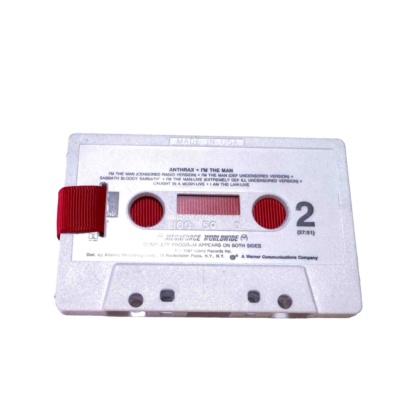 Back of I'm the Man by Anthrax cassette wallet