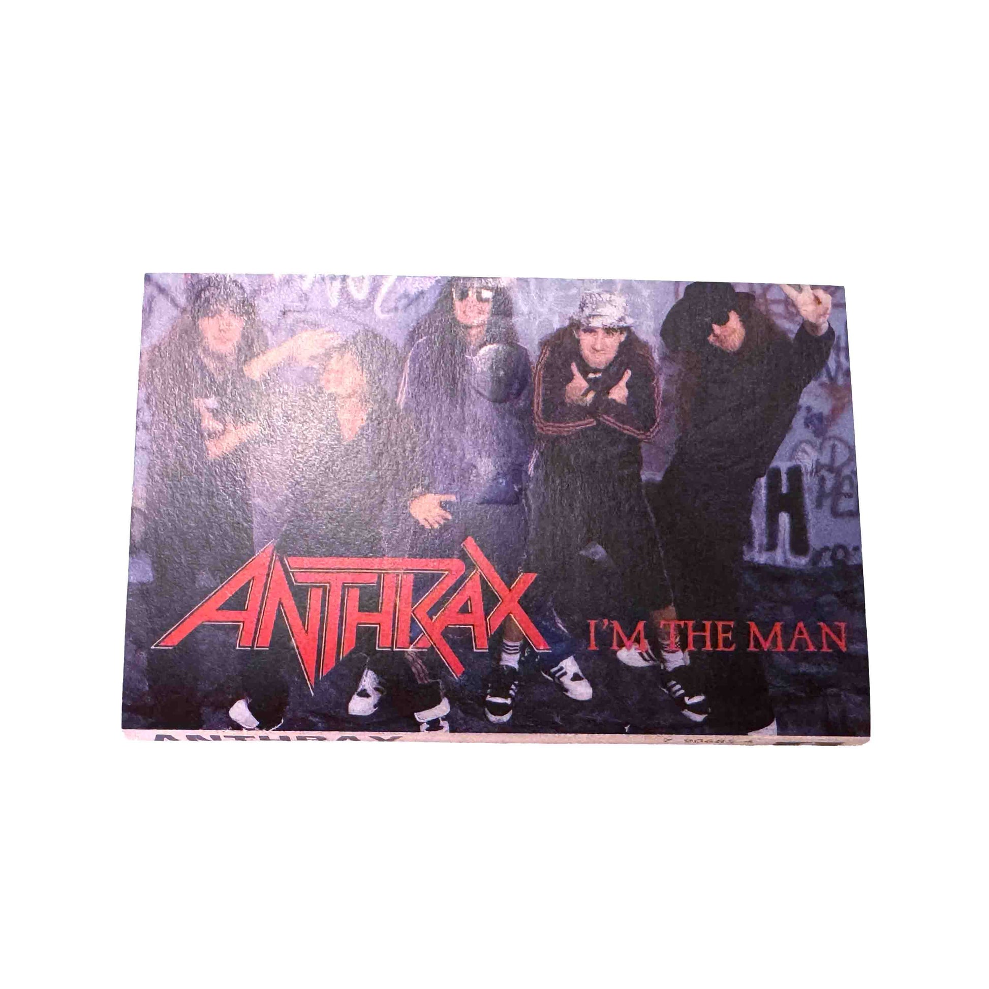 Original J-card for I'm the Man by Anthrax cassette wallet