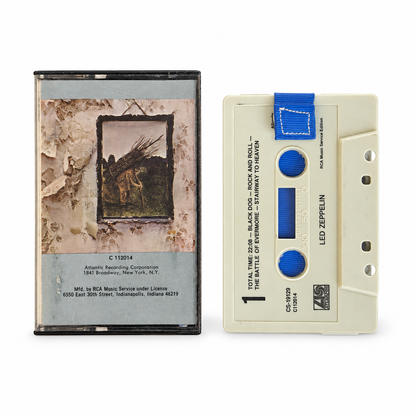 Led Zeppelin IV cassette wallet with blue pull strap