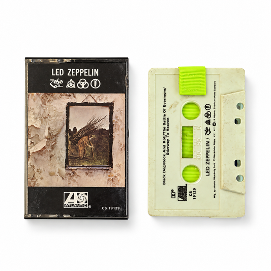 Led Zeppelin IV cassette wallet with green pull strap