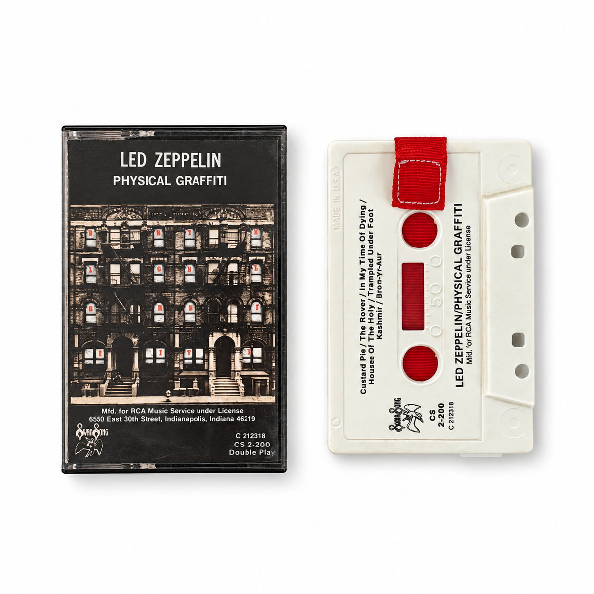 Led Zeppelin – Physical Graffiti cassette wallet with red pull strap