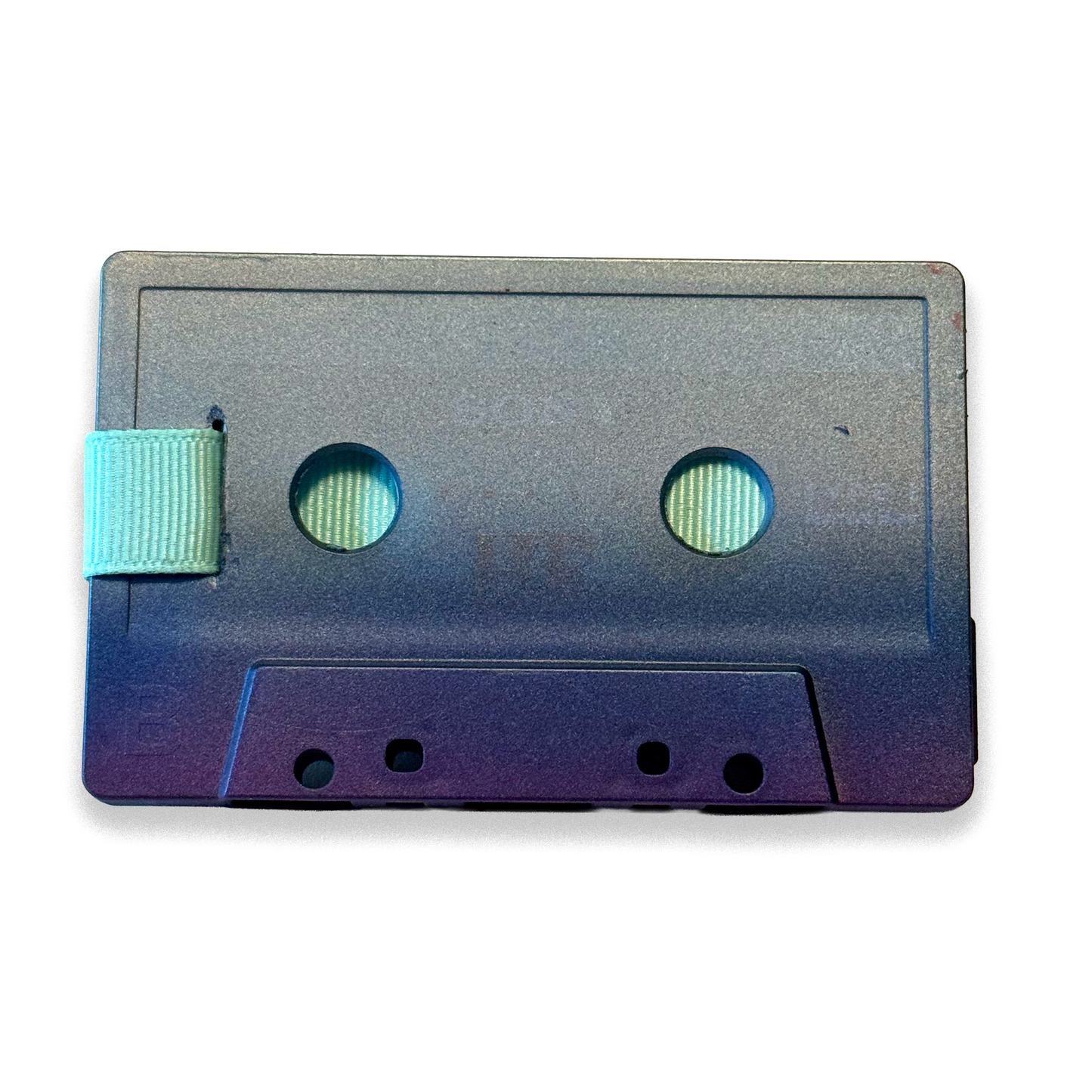 Back of Ocean Wave blue hand-painted cassette wallet