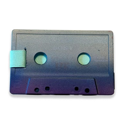 Back of Ocean Wave blue hand-painted cassette wallet