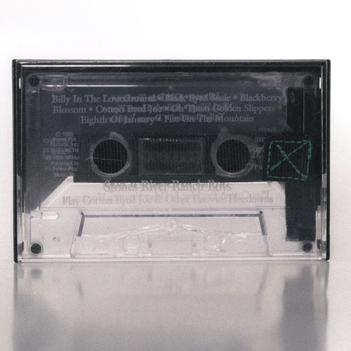 Play Cotton Eyed Joe and Other Favorite Hoedowns cassette wallet displayed with its original plastic case